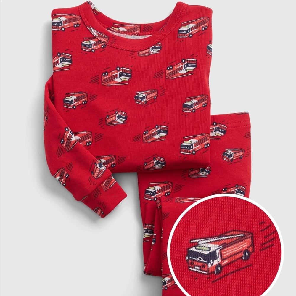 Baby Gap Organic Firetruck Pajamas